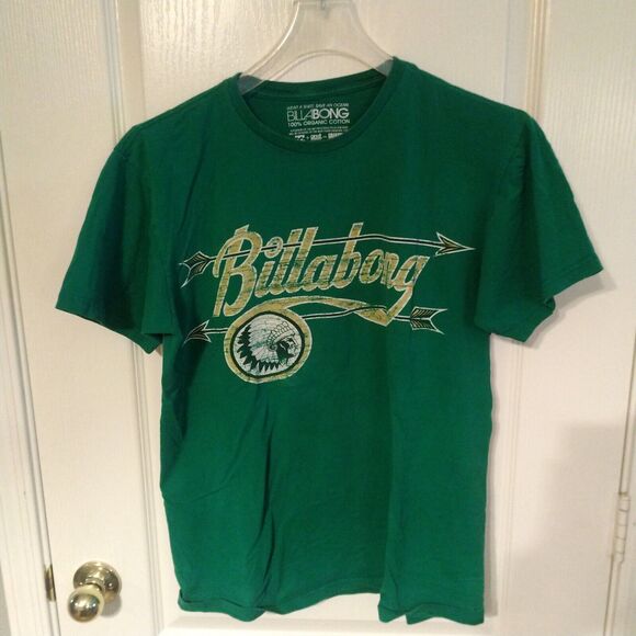 BILLABONG T Shirt VTG Men's Size M Med Green Skateboard Skater - Picture 1 of 5